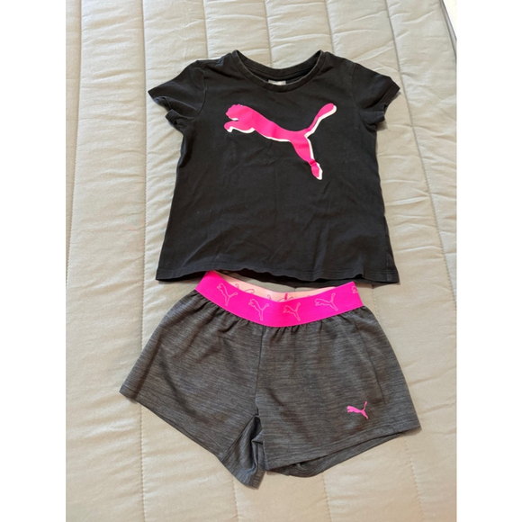 Puma Other - Puma | Girls Black T-shirt and Gray Shorts | Size XS 5/6